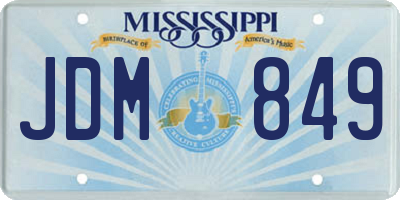MS license plate JDM849