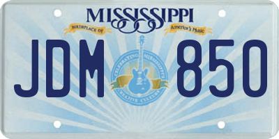 MS license plate JDM850