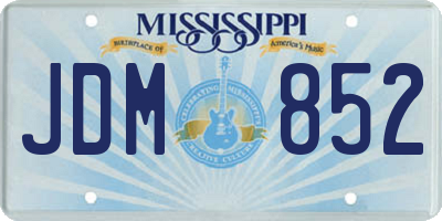 MS license plate JDM852