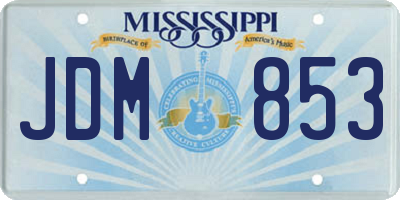 MS license plate JDM853