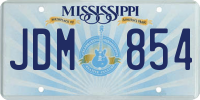 MS license plate JDM854