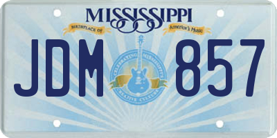 MS license plate JDM857
