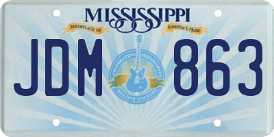 MS license plate JDM863