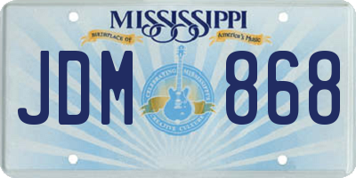 MS license plate JDM868