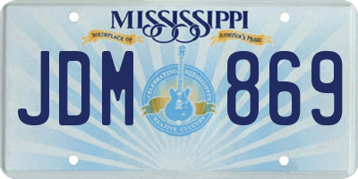 MS license plate JDM869