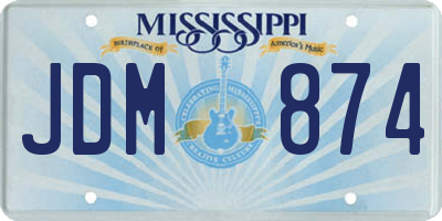 MS license plate JDM874