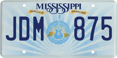 MS license plate JDM875