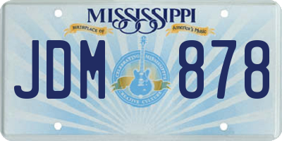 MS license plate JDM878