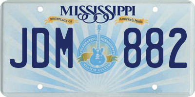 MS license plate JDM882