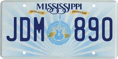 MS license plate JDM890