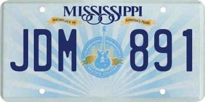 MS license plate JDM891