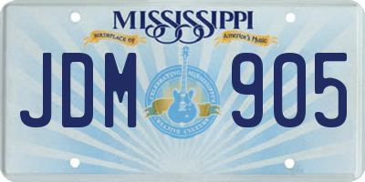 MS license plate JDM905