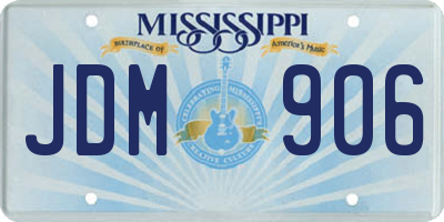 MS license plate JDM906