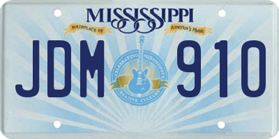MS license plate JDM910