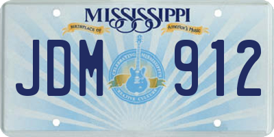 MS license plate JDM912