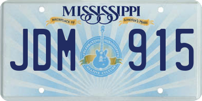 MS license plate JDM915