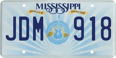 MS license plate JDM918