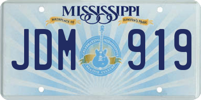 MS license plate JDM919