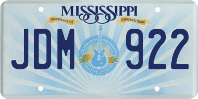 MS license plate JDM922