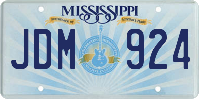 MS license plate JDM924