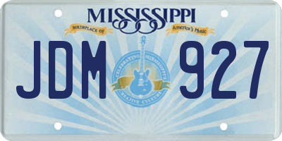 MS license plate JDM927