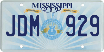 MS license plate JDM929