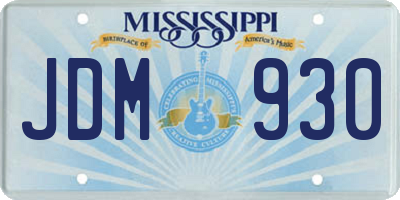 MS license plate JDM930