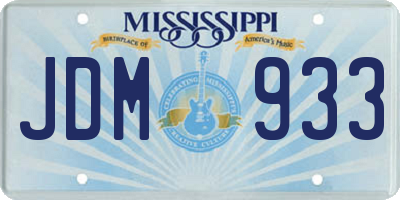 MS license plate JDM933