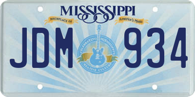 MS license plate JDM934