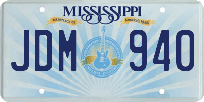 MS license plate JDM940
