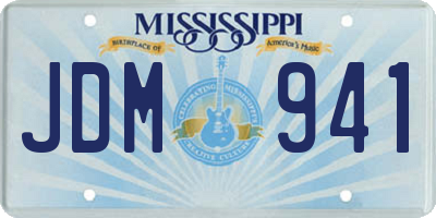 MS license plate JDM941