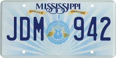 MS license plate JDM942