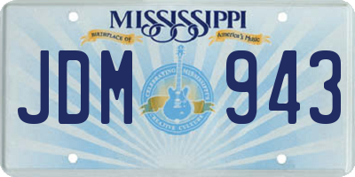 MS license plate JDM943