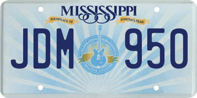 MS license plate JDM950