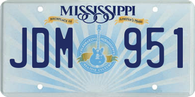 MS license plate JDM951