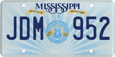 MS license plate JDM952