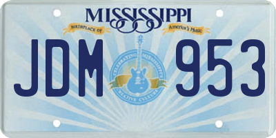 MS license plate JDM953