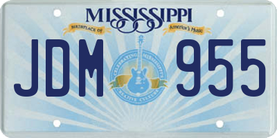 MS license plate JDM955