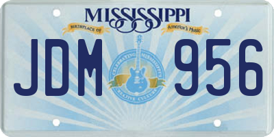 MS license plate JDM956