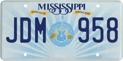 MS license plate JDM958