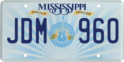 MS license plate JDM960