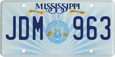 MS license plate JDM963