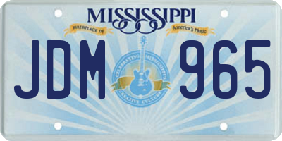 MS license plate JDM965