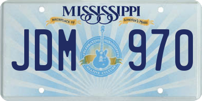 MS license plate JDM970