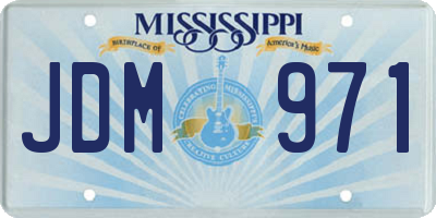 MS license plate JDM971