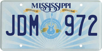 MS license plate JDM972