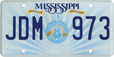 MS license plate JDM973
