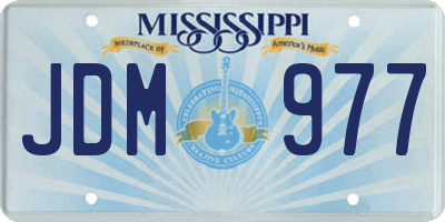 MS license plate JDM977
