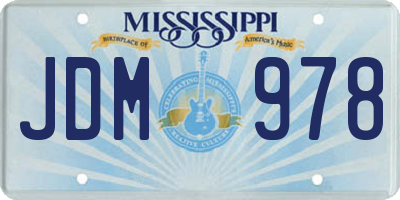 MS license plate JDM978