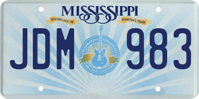 MS license plate JDM983